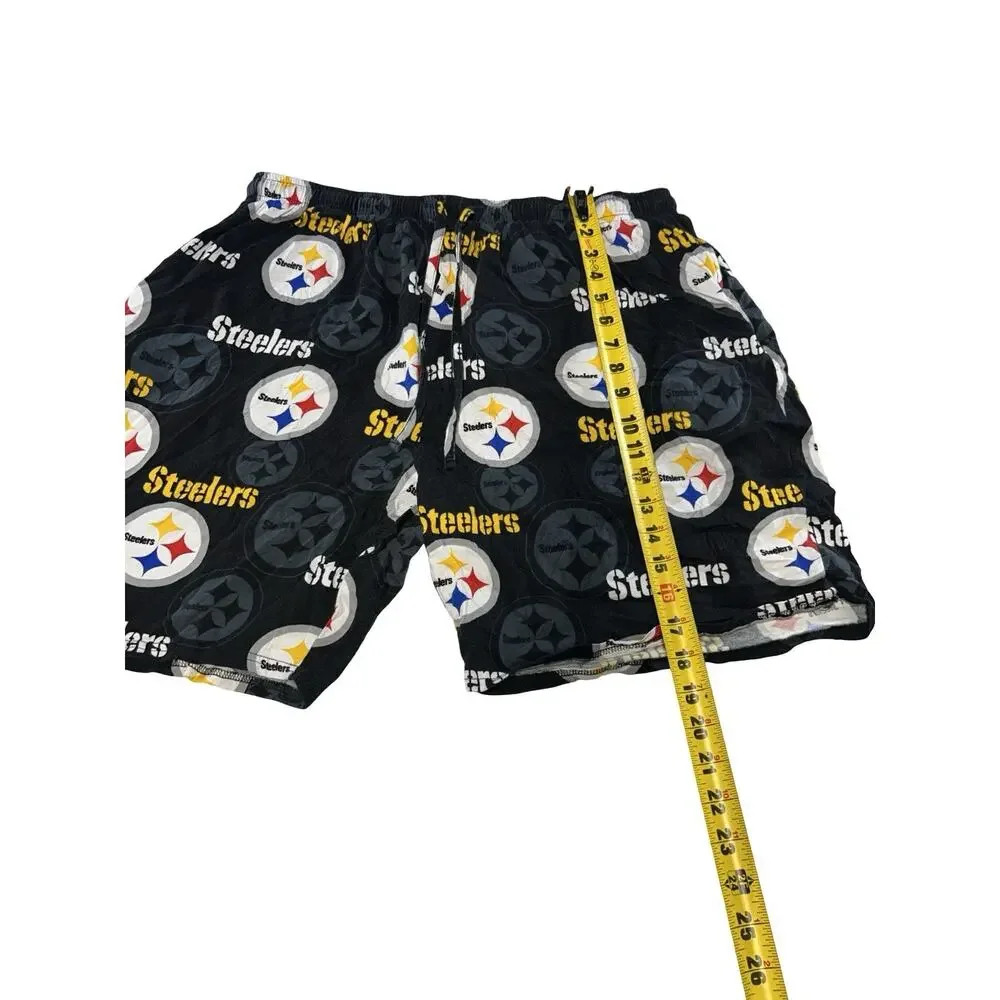 Pittsburgh Steelers Men’s 2XL Black NFL Logo Lounge Pajama Shorts
